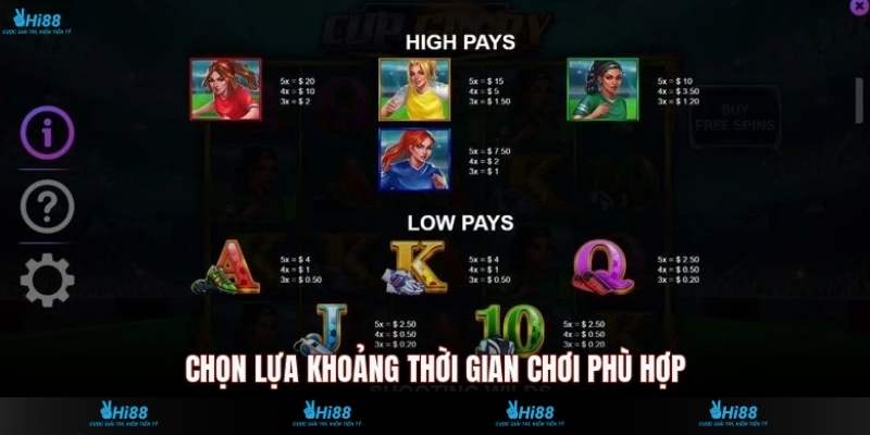 Chọn lựa khoảng thời gian chơi phù hợp